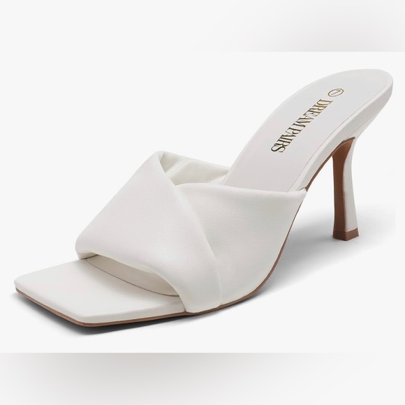 NWT High Stilettos Heels Mule Open Square Toe Slip On MULTIPLE COLORS AVAILABLE